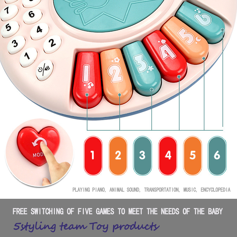 Barnmusik, belysning, handklappning, elektroniskt orgel, telefon, trumma, barnsång, pedagogisk känsla, barns leksaker för tidig utbildning