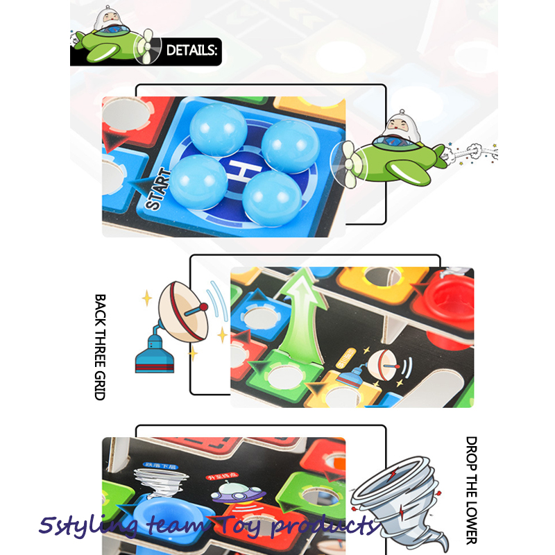 Barnens pussel 3D tredimensionella flygande schack bordspel leksak montering orm stege 3-lagers styrelse och schack leksaker distribution