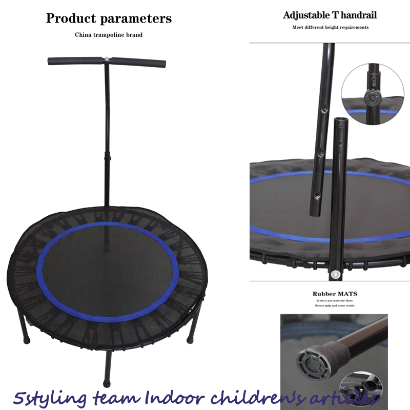 Tianxin trampolin för vuxna barnkonditionstrampolin inomhus och utomhus elastiskt rep för trampolin med ledstångstrampolin